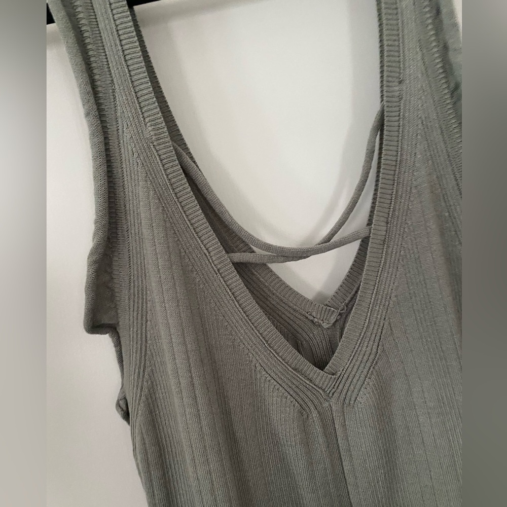 Daily Practice for Anthropologie Ribbed Sweater MIDI Dress Moss NWT XL - Picture 6 of 6